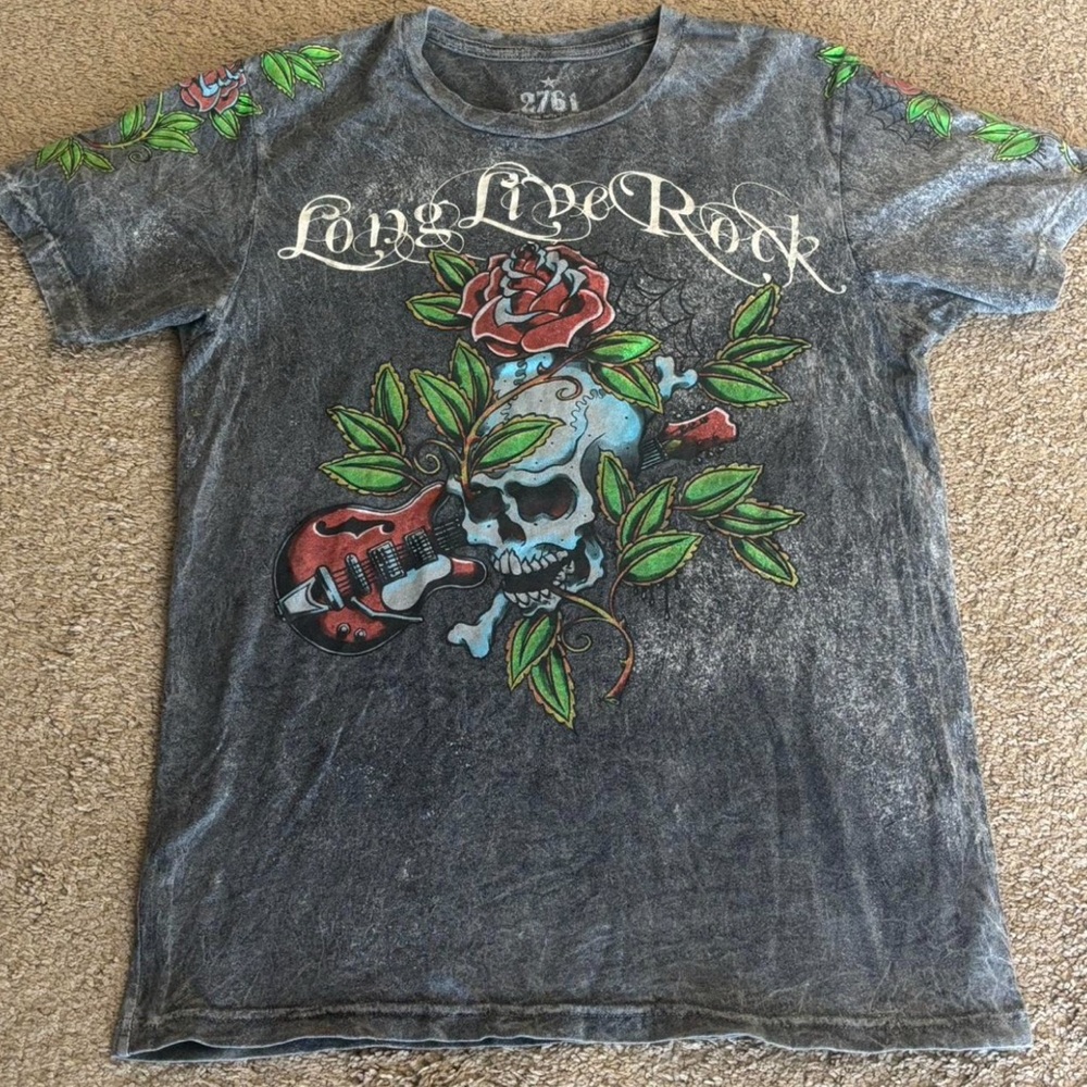 Kids Graphic Rock T-Shirt - Gray